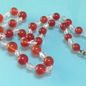 Art-Deco 1930er Jahre Facette schneiden Crystal Bead Halskette