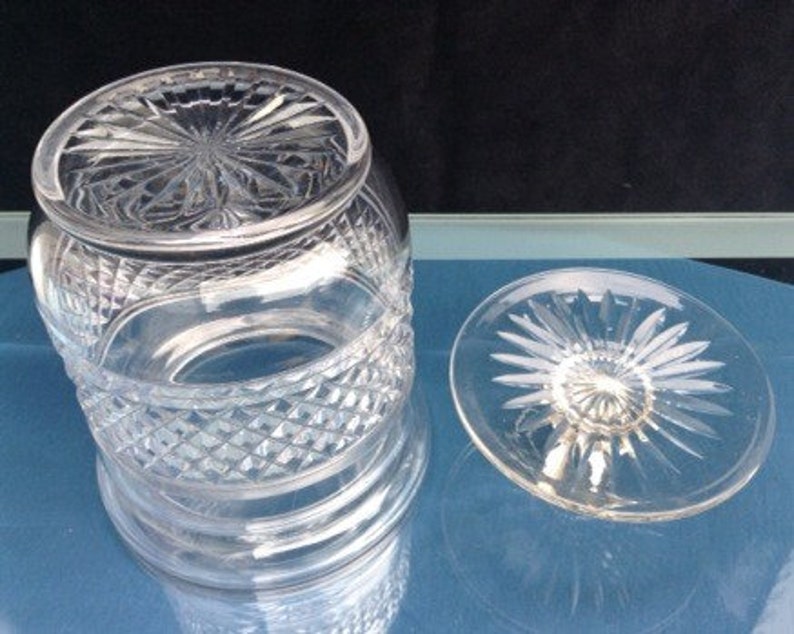 Vintage Top Quality Lead Crystal Cut Glass Biscuit Barrel & Etsy