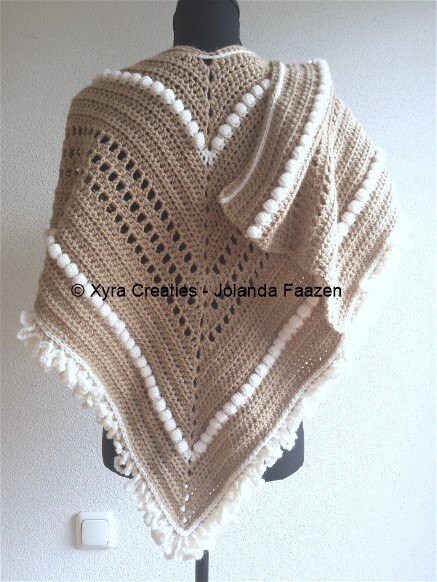 Wrap/shawl with scarf PATR1064 Omslagdoek met sjaal asymmetrical / Haakpatroon asymmetrisch NL & English-US Xyra Crochet-pattern Wrap/shawl with scarf PATR1064 Omslagdoek met sjaal asymmetrical / Haakpatroon asymmetrisch NL & English-US Xyra Crochet-pattern
