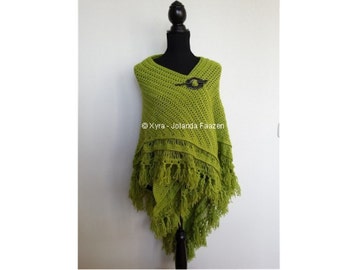 Wrap/shawl with scarf PATR1064 Omslagdoek met sjaal asymmetrical / Haakpatroon asymmetrisch NL & English-US Xyra Crochet-pattern Wrap/shawl with scarf PATR1064 Omslagdoek met sjaal asymmetrical / Haakpatroon asymmetrisch NL & English-US Xyra Crochet-pattern