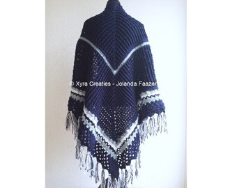 Wrap/shawl with scarf PATR1064 Omslagdoek met sjaal asymmetrical / Haakpatroon asymmetrisch NL & English-US Xyra Crochet-pattern Wrap/shawl with scarf PATR1064 Omslagdoek met sjaal asymmetrical / Haakpatroon asymmetrisch NL & English-US Xyra Crochet-pattern