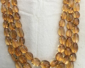 Natural AAA Quality Citrin Nuggets Shape beads Natural Citrin Citrin Smooth Gemstone 46 Centimetres Strand Brandi Shade Free Shipping