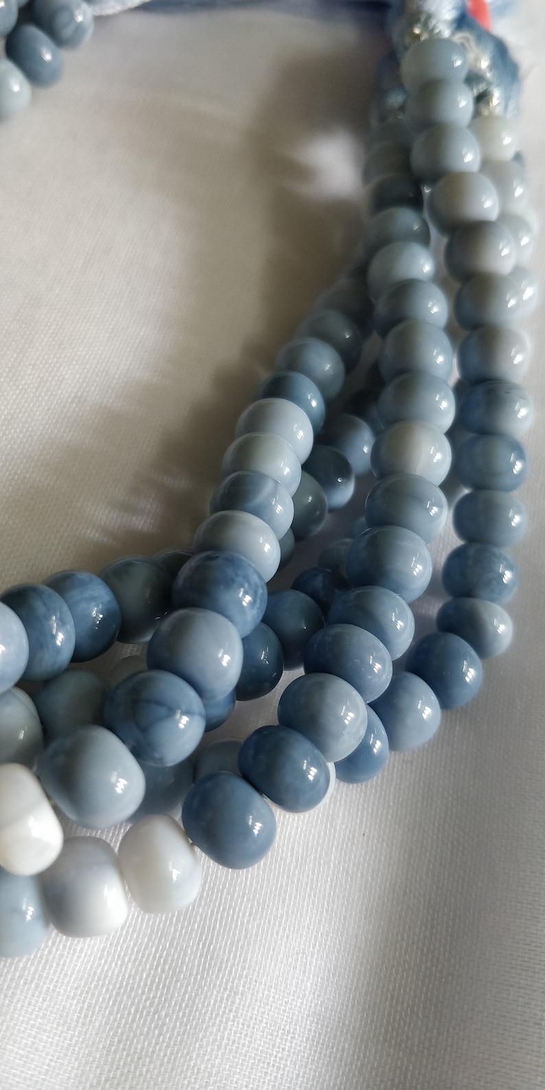 Beautiful Blue Oregon Opal Smooth Rondelle Beads,Fine Quality Blue Opal Beads,Opal,Smooth Beads,Suitable to make necklace 7-8MM 24 CM Length