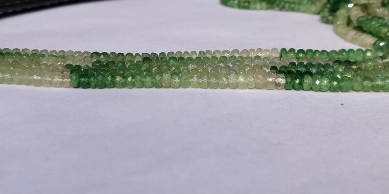 Shaded Tsavorite Faceted Beads Tsavorite Rondelle Beads 2.5-4.5mm Semi-Precious Tsavorite Beads 16 Inch Green Stone Faceted Beads