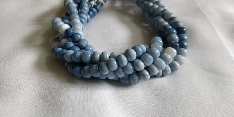 Beautiful Blue Oregon Opal Smooth Rondelle Beads,Fine Quality Blue Opal Beads,Opal,Smooth Beads,Suitable to make necklace 7-8MM 24 CM Length