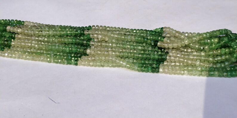 Shaded Tsavorite Faceted Beads Tsavorite Rondelle Beads 2.5-4.5mm Semi-Precious Tsavorite Beads 16 Inch Green Stone Faceted Beads
