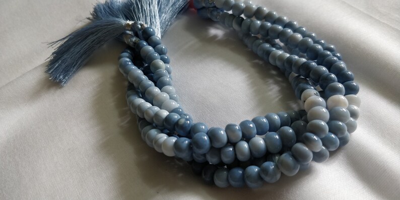 Beautiful Blue Oregon Opal Smooth Rondelle Beads,Fine Quality Blue Opal Beads,Opal,Smooth Beads,Suitable to make necklace 7-8MM 24 CM Length