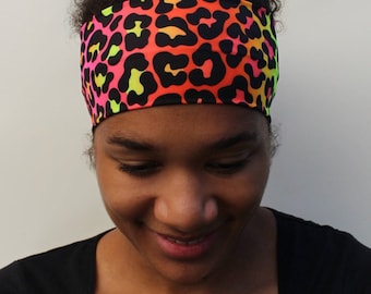 Wide Dance Headband, Animal Print Headband, Stretchy Nonslip Headband, Breathable Headband, Workout Headband, Fabric Headband