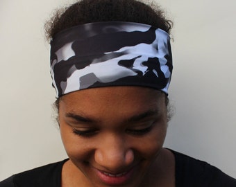 Wide Dance Headband, Zebra Print Headband, Stretchy Nonslip Headband, Breathable Headband, Workout Headband, Fabric Headband