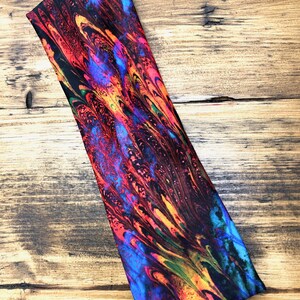 Peacock Print Workout Headband: Wide Non-Slip Lycra Running Headband image 4