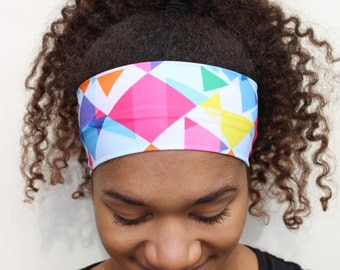 Yoga Running Headband, Checker Print Headband, Workout Headband, Fitness Nonslip Headband, Stretchy Wide Headband, Breathable Headband