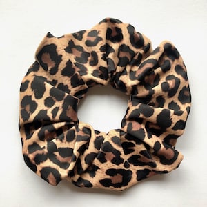 Leopard Print Scrunchie: Handmade Polyester Hair Tie
