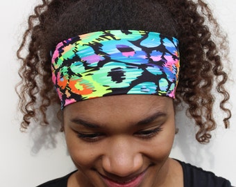 Fitness Headband, Jungle Print Headband, Yoga Headband, Workout Headband, Nonslip Headband, Breathable Headband, Stretchy Wide Headband