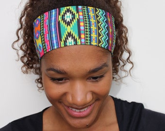 Thick Aztec Headband, Dancewear Headband, Stretchy Wide Headband, Nonslip Headband, Breathable Headband, Fabric Headband, Workout Headband