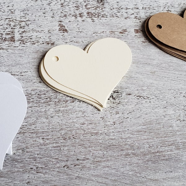 Heart Gift Tags, Blank Tags, Blank Gift Tags, Kraft Brown Gift Tags, Ivory Gift Tags, White Gift Tags, Favor Tags, Small Tags