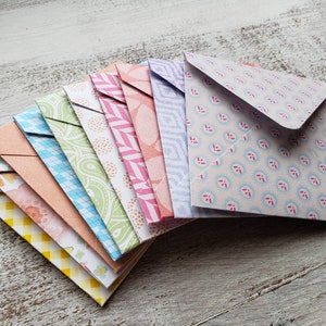 Assorted 3x3 Envelopes, Random Envelopes, Mini Envelopes, Small Envelopes, Pattern Envelopes, Envelope Set