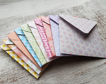 Assorted 3x3 Envelopes, Random Envelopes, Mini Envelopes, Small Envelopes, Pattern Envelopes, Envelope Set