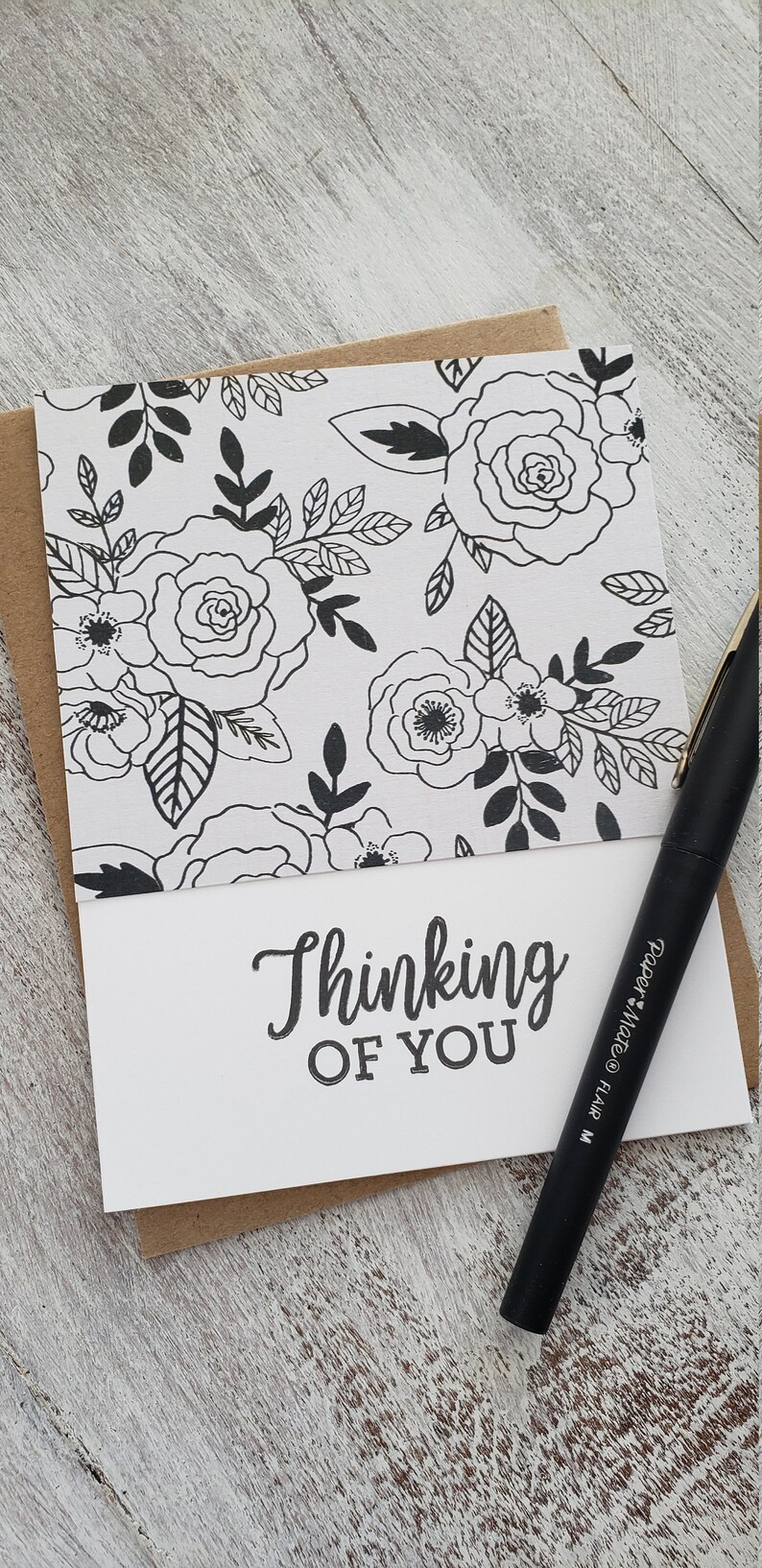 Greeting Card I Love You Card Thinking of You Card Love Card Anniversary Card Hand Stamped Note Card Love Note