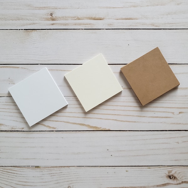 3x3 Blank Square Cards - Blank Note Cards - Blank Business Cards - Kraft Cards - Ivory Cards - White Cards - Place Cards