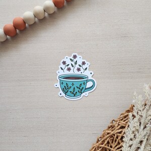 Teacup Sticker - Coffee Cup - Water Bottle Stickers - Waterproof Stickers - Cute Stickers