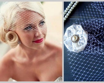 Bride fascinator, Bridal flower, Bridal veil, Hair accessory, Wedding accessory, Handmade flower veil, Centrepieces Fascinator, Bandeau veil