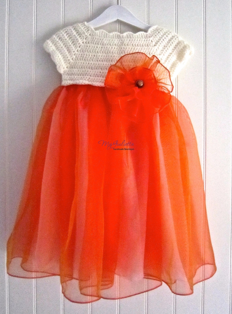Burnt Orange Flower Girl Dress
