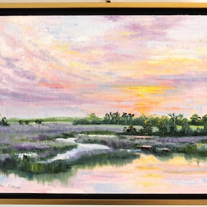 Sunset on Crystal River / landscape painting/ oil painting/ Florida landscape/river landscape/ sunset landscape/ wall art/ fine art of river