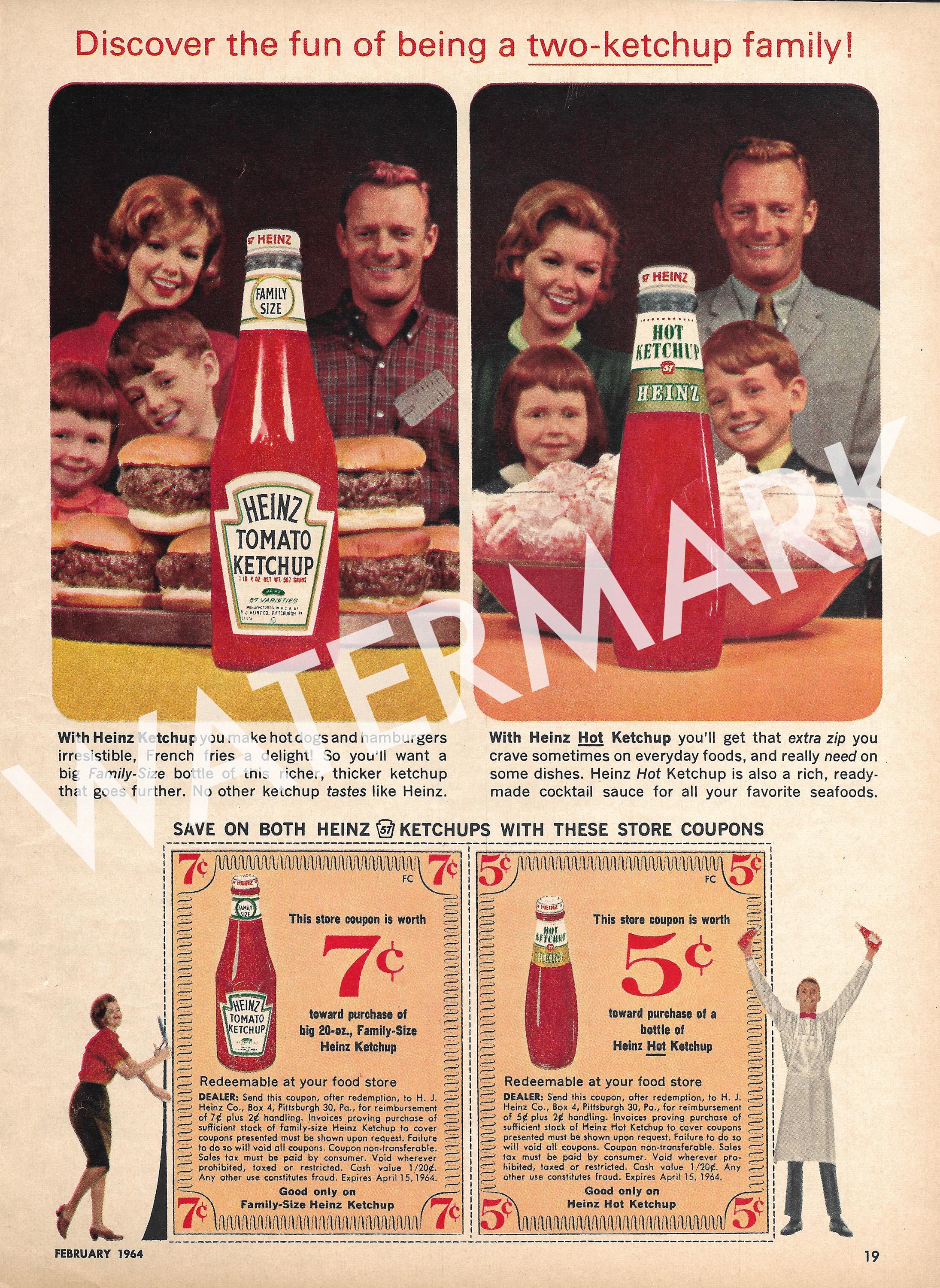 Vintage 1964 Heinz Ketchup Advertisement - Etsy
