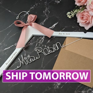 Custom Wedding Hanger: Personalized Bridal Shower Gift, Bridesmaid Keepsake