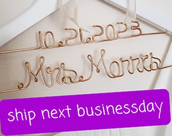 Personalized Wedding Hanger: Custom Wire Name, Bridal Gift