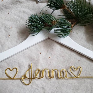 Personalized hanger with Pink/ Gold Wire, Custom Name hanger, Bride Hanger,Wedding Hanger,Gift for Bride,Gift for Bridal Show