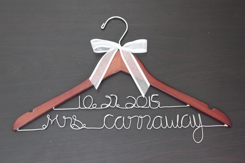 Personalized wedding hanger, custom bridal bride bridesmaid name hanger, personalized wedding dress hanger, custom wedding hanger image 4