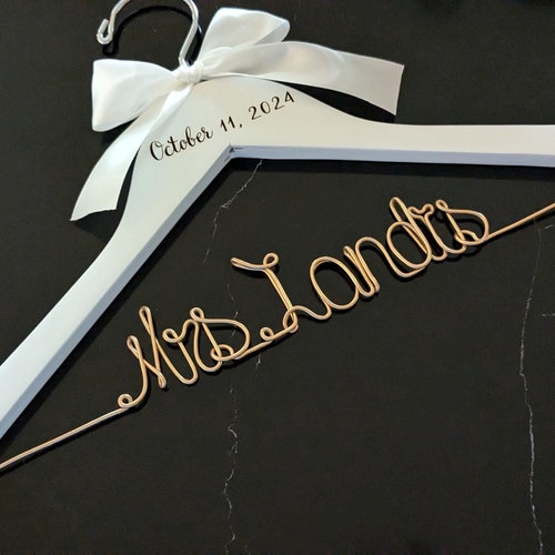 Personalized Wedding Hanger: Custom Bridal Shower Gift, Bride Gift