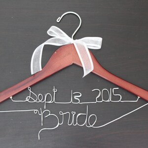 Personalized wedding hanger, custom bridal bride bridesmaid name hanger, personalized wedding dress hanger, custom wedding hanger image 1