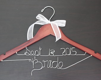 Personalized wedding hanger, custom bridal bride bridesmaid name hanger, personalized wedding dress hanger, custom wedding hanger