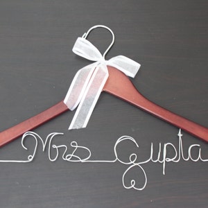 Personalized wedding hanger, custom bridal bride bridesmaid name hanger, personalized wedding dress hanger, custom wedding hanger image 3