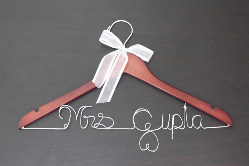 Personalized wedding hanger, custom bridal bride bridesmaid name hanger, personalized wedding dress hanger, custom wedding hanger image 3