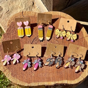 Pencil Earrings, AB Crystal Dangle Earrings