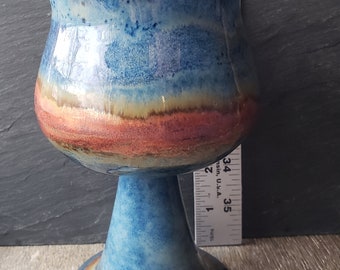 Sapphire and copper goblet