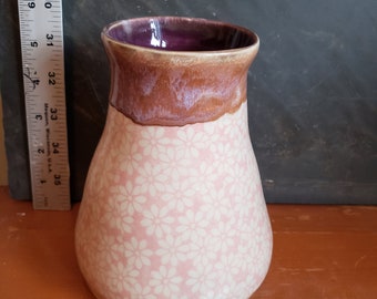 Pink flowers vase