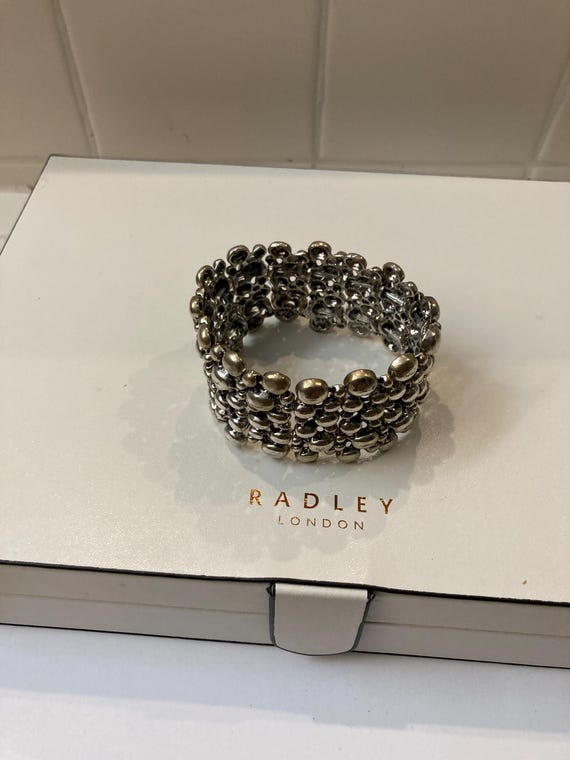 Beaded Silver Stretch Bracelet - image 6