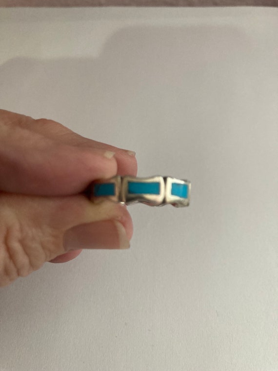 Turquoise Sterling Silver Southwest size 8 ring.