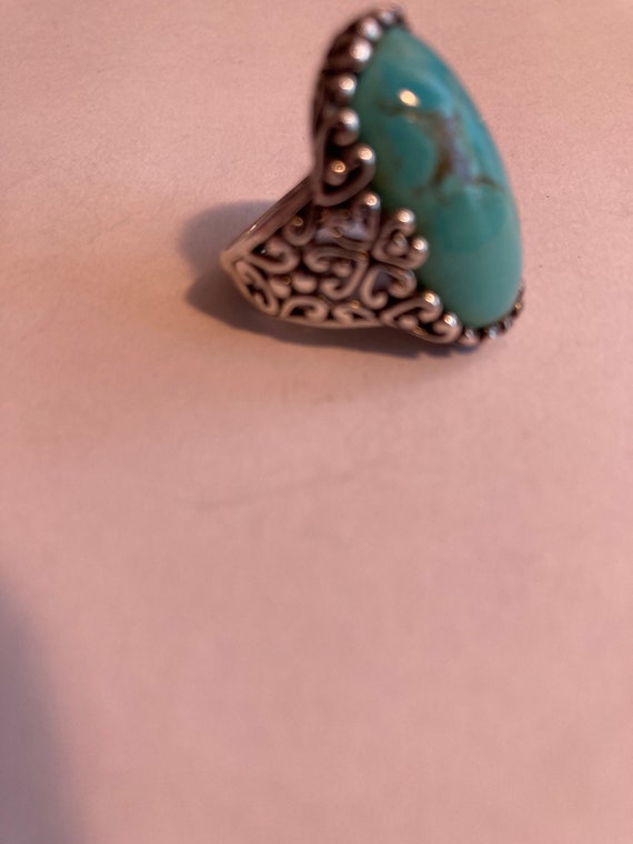 Sterling Silver Turquoise Ring Size 7.25 - image 3