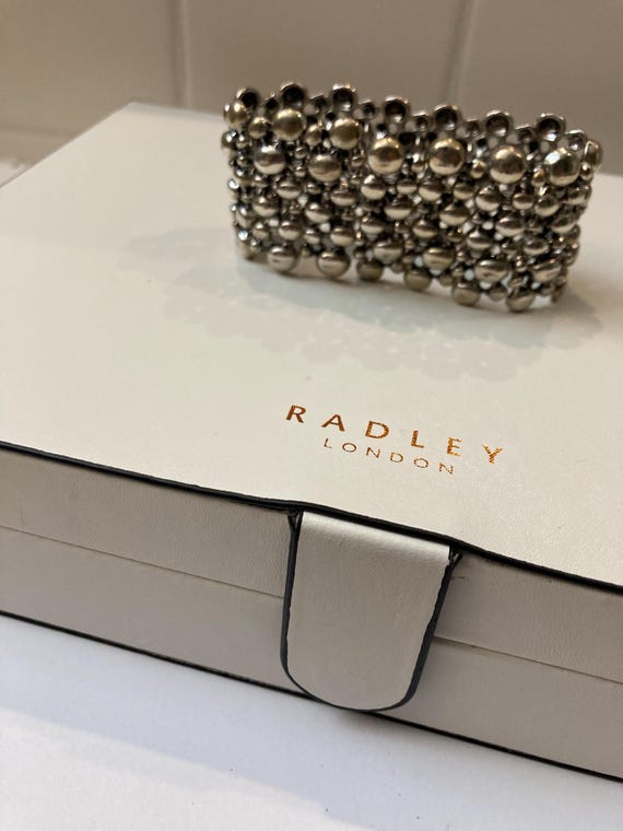 Beaded Silver Stretch Bracelet - image 4