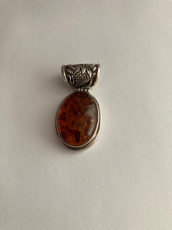 Amber Sterling Silver Pendant