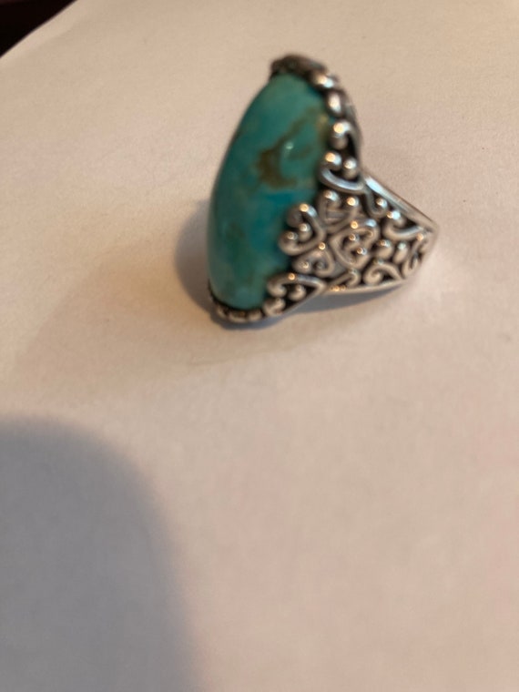 Sterling Silver Turquoise Ring Size 7.25 - image 2