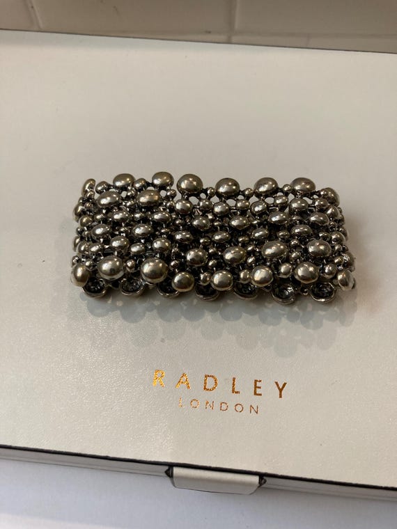 Beaded Silver Stretch Bracelet - image 3