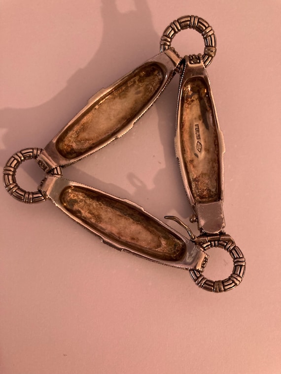 Sterling Silver Judith Jack Signed Marcasite Brac… - image 4