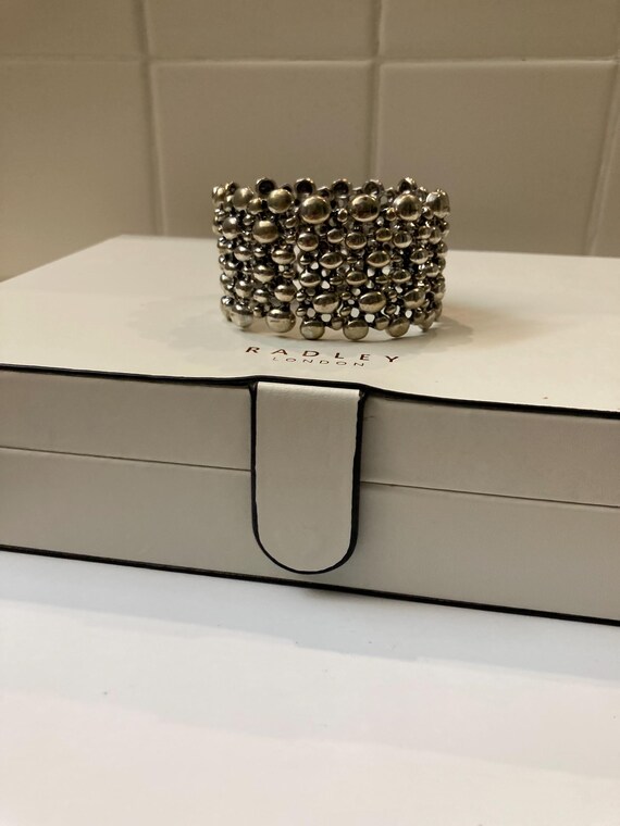 Beaded Silver Stretch Bracelet - image 5