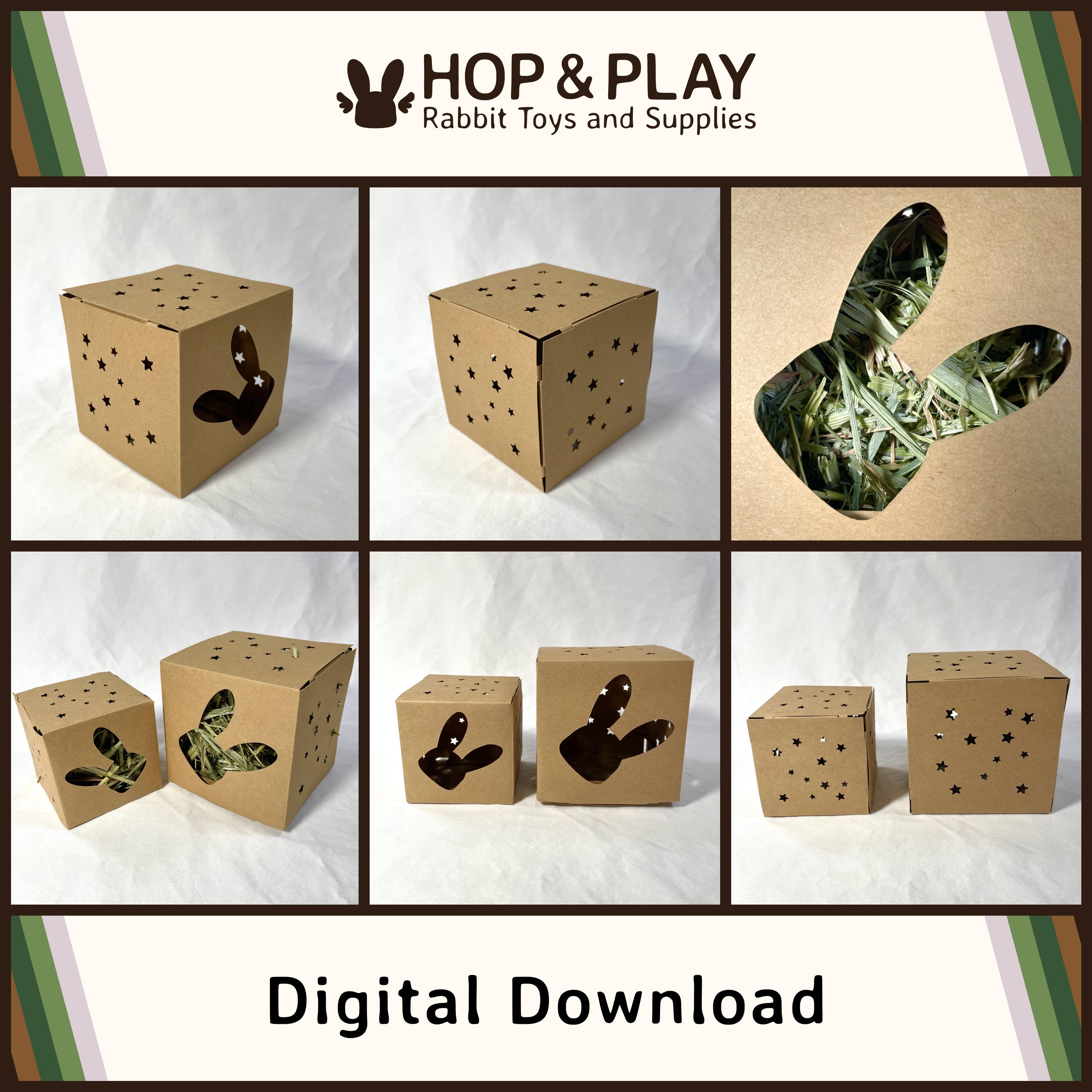 DIY Paper Cube Rabbit Enrichment Toy Template – Digital Download